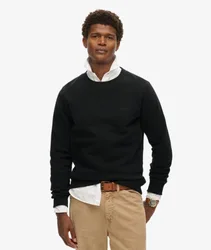 Superdry Herren Essential Logo Sweatshirt mit Rundhalsausschnitt Schwarz - Größe: S