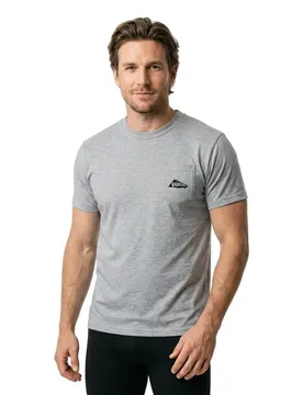 T-shirt à Manches Courtes Pocket Heather Grey M