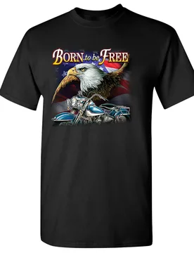 Born to Be Free Bald Eagle Chopper Biker Patriotic T-Shirt 100% Cotton O-Neck Short Sleeve Summer Casual Mens T-shirt - Aliexpress - FashionsVida