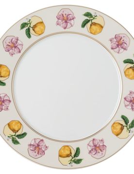 Idyllia Speiseteller, Porzellan, Kristallines Printmotiv, Lilie Zitrone, Mehrfarbig Unisex OS