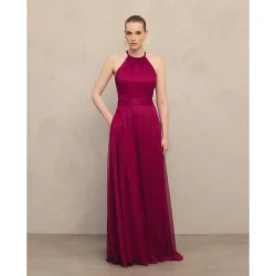 Vestido largo de punto lurex