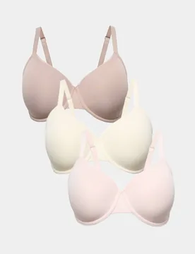 Pack Wired Full Cup Bras F-H Pink Mix female - M&S - FashionsVida