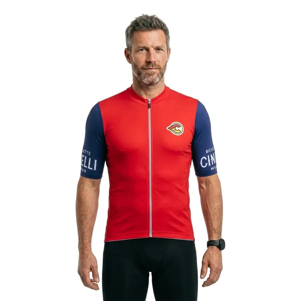Maglia A Maniche Corte Supercorsa Red / Blue - Cinelli - FashionsVida