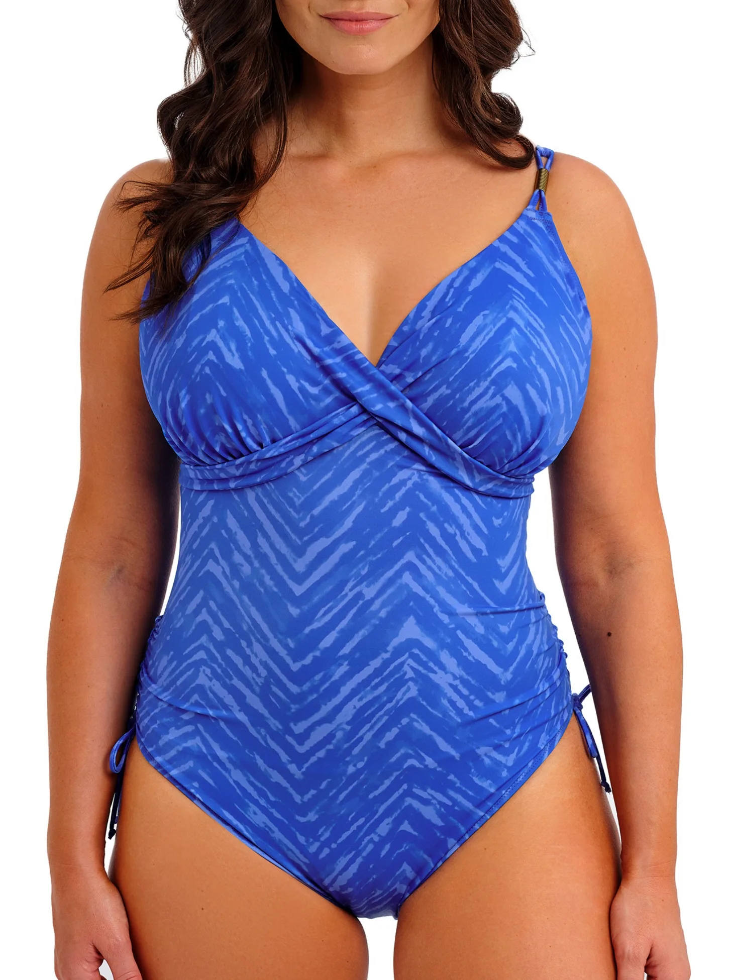 Womens Punta Mita Plunge Swimsuit - Blue Polyamide - Size 36e - Fantasie - FashionsVida