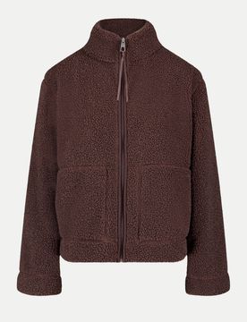 Teddyfelljacke mit Stehkragen Braun 42