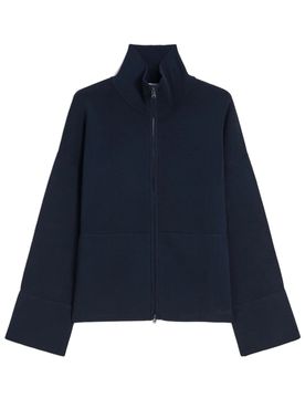 Full-Zip Cardigan with Embroidered Logo and Front Pockets