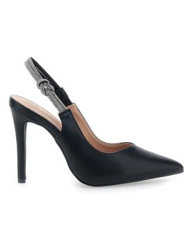 Décolleté Slingback Nere con Tacco Alto P528 38