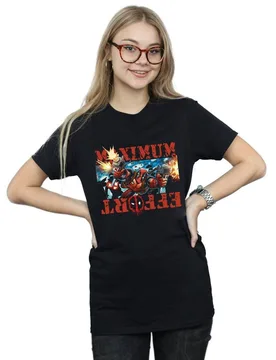 Women's Deadpool Maximum Effort Cotton Boyfriend T-Shirt in Black Size: XL - Black - Size: XL - Marvel - FashionsVida