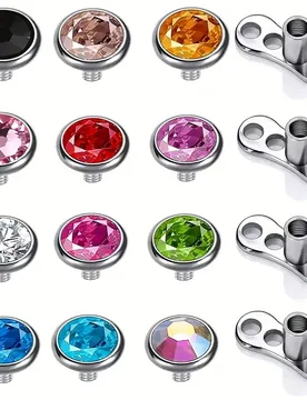 Piezas de juego de joyas de perforación corporal de acero inoxidable con estilo punk y cristal hipoalergénico, adecuado para uso diario por hombres - Shein - FashionsVida
