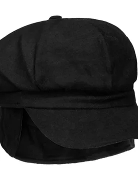 Liseta Newsboy Cap with Ear Flaps by - black - Damen - Size: S (55-56 cm) - Lipodo - FashionsVida