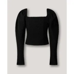 W11 - top jacquard de mujer fit cropped