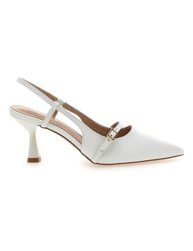 Décolleté SingBack Bianche con Tacco a Punta P530 39