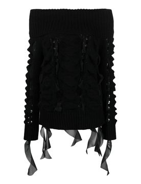 Top in maglia con spalle scoperte