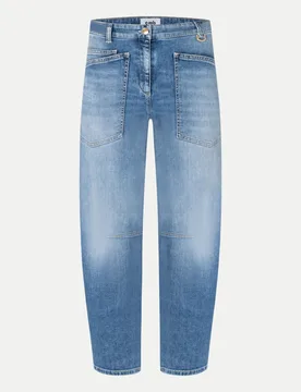 Barrel-Leg Jeans Ocean Blau 42/28 - Cambio - FashionsVida