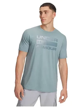 T-shirt à Manches Courtes Team Issue Wordmark Green / Jasper Blue S - Under armour - FashionsVida