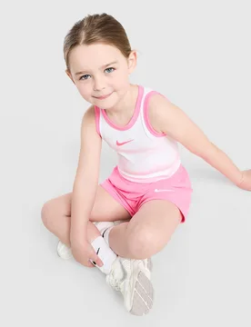 Girls' Ribbed Vest/Running Shorts Set Children, Weiss - unisex - Size: 6-7Y - Nike - FashionsVida