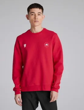 Manchester United x Golf Crewneck Sweatshirt Red S - Adidas - FashionsVida