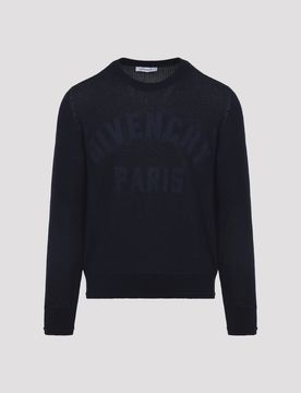 Sweater in Cotton Knit with Paris Embroidery
