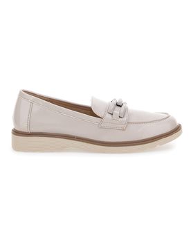 Mocassino Lucido Beige con Catenella 526817 38