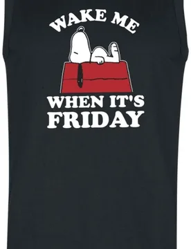 Tank-Top - Snoopy - Wake Me When It´s Friday - XL bis 3XL - für Männer - Größe XXL - schwarz - EMP exklusives Merchandise! - Männer - male - Peanuts - FashionsVida