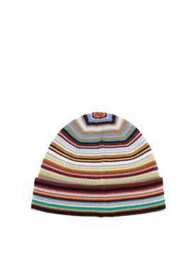 Berretto in lana merino a righe iconiche