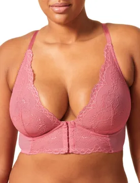 Womens Superboost Lace Deep V Bralet - Pink Polyamide - Size 32dd - Gossard - FashionsVida