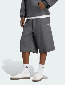 SHORT TREFOIL ESSENTIALS MELANGE 14 INCH FRENCH TERRY L Dark Grey Heather - Adidas - FashionsVida