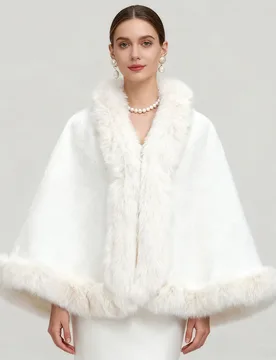 Autumn and Winter New Imitation Mink Fur Collar Cape Shawl Women's Plus Size Knitted Cardigan Loose Cloak Jacket - Aliexpress - FashionsVida