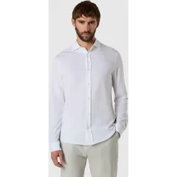 Camisa de hombre stretch piqué con cuello italiano