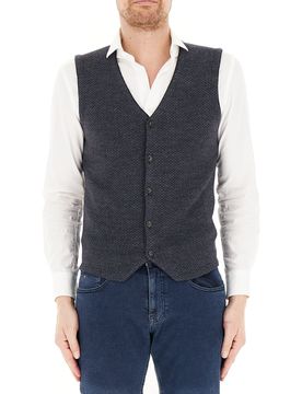 FERRANTE Gilet misto lana BLU 50