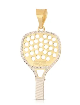 Ciondolo Racchetta da Padel Oro Bianco Giallo 18kt GL102535