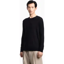 Jersey de hombre con estructura de cuadros cuello redondo