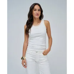 Top básico con hilos de lúrex de mujer