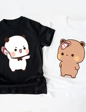 Panda Bear Bubu Throwing Flip Flop To Dudu T-shirt Men Women Funny Couple T Shirt Casual Cotton Fashion Cute Tshirt Valentines - Aliexpress - FashionsVida