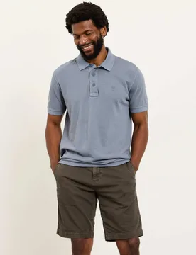 Pure Cotton Pique Polo Shirt Blue Denim male - Fatface - FashionsVida