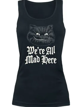 Disney Tank-Top - We're All Mad Here - XL bis XXL - für Damen - Größe XXL - schwarz - EMP exklusives Merchandise! - Frauen - female - Alice im Wunderland - FashionsVida