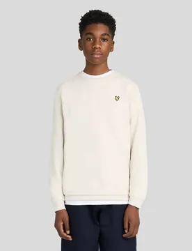 Kids Cotton Crew Neck Sweatshirt Putty - Lyle & Scott - FashionsVida