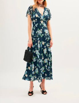 Para mujer. 010.00009.126.07388 Vestido Evie (XS), Casual, Fiesta, Seda, Manga corta