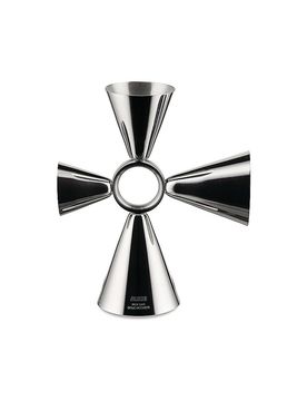 Vaso medidor de bar Quadri Combo Jigger de acero inoxidable plata