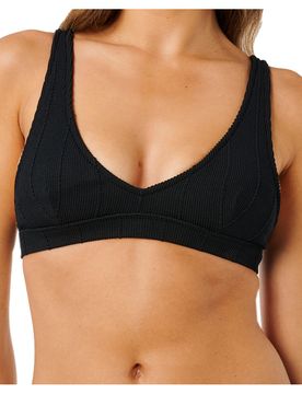 Vibe surf multi fit v neck parte de arriba bikini Negro (L)