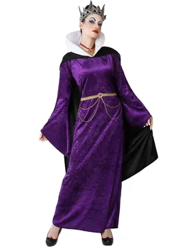 Fiese Königin-Kostüm für Damen Halloweenkostüm violett-schwarz-gold - female - Atosa - FashionsVida