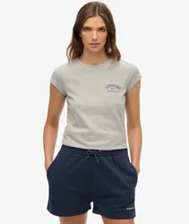 Superdry Damen Athletic Essential T-shirt mit Noppenstruktur Grey - Größe: 44