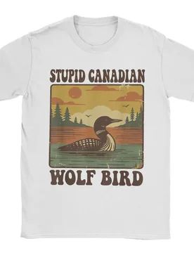 Oversized T-Shirt Beach Stupid Canadian Wolf Bird Funny Loon Humor Hippie T Shirts Cotton Tshirt for Men Casual Design Top Tees - Aliexpress - FashionsVida