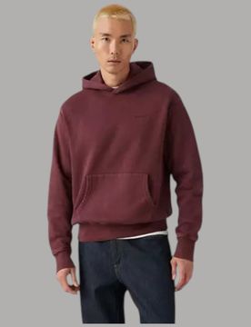 Felpa bordeaux con cappuccio A84350032