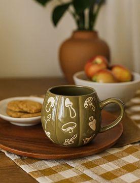 Tazza con stampa autunnale - verde