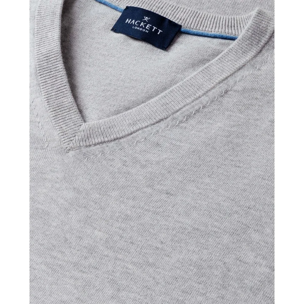 Jersey de hombre de cuello pico algodón cashmere - Hackett - FashionsVida