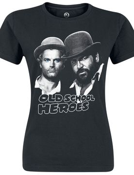 T-Shirt - Oldschool Heroes - S bis XXL - für Damen - Größe XXL - schwarz - Lizenzierter Fanartikel - Frauen - female