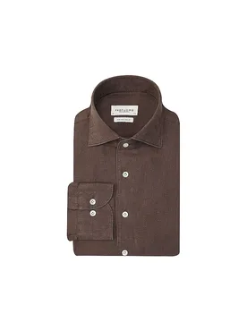 Camisa de lino marrón 41 - Profuomo - FashionsVida