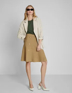 Falda midi de punto con vuelo - Trucco - FashionsVida