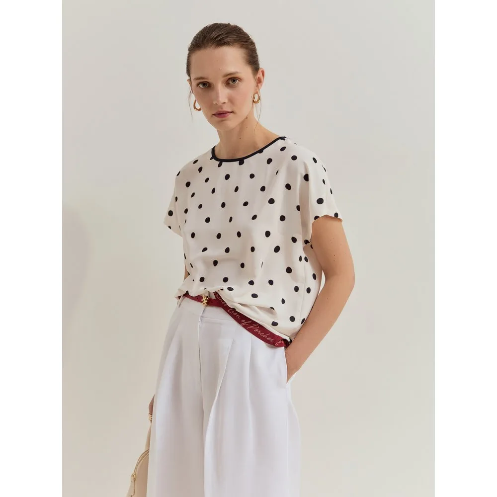 Blusa de lunares de mujer de manga corta - Lion of Porches - FashionsVida